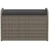  szürke polyrattan tárolópad párnával 80 x 51 x 52 cm