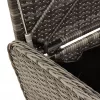  szürke polyrattan tárolópad párnával 80 x 51 x 52 cm