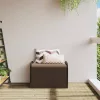  barna polyrattan tárolópad párnával 80 x 51 x 52 cm