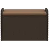  barna polyrattan tárolópad párnával 80 x 51 x 52 cm