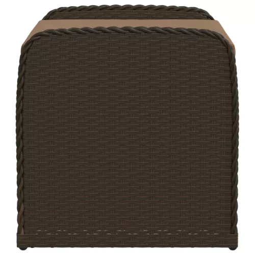  barna polyrattan tárolópad párnával 80 x 51 x 52 cm