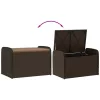  barna polyrattan tárolópad párnával 80 x 51 x 52 cm