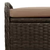  barna polyrattan tárolópad párnával 80 x 51 x 52 cm