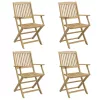  4 db összecsukható tömör akácfa kerti szék 57,5x54,5x90 cm