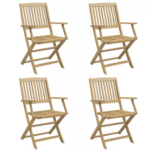  4 db összecsukható tömör akácfa kerti szék 57,5x54,5x90 cm