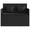  fekete polyrattan kerti pad párnával