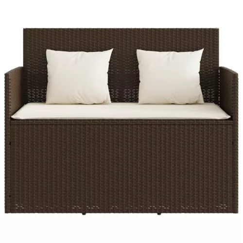  barna polyrattan kerti pad párnákkal