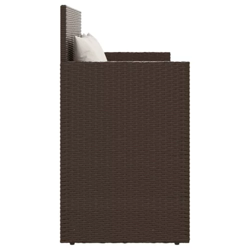  barna polyrattan kerti pad párnákkal