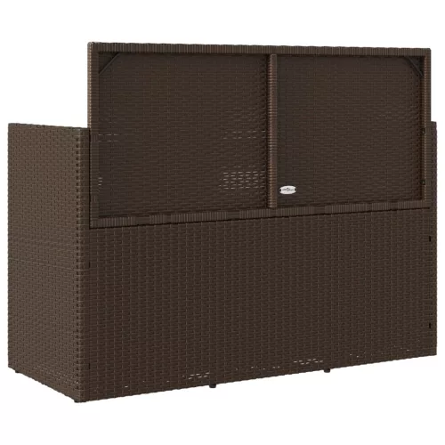  barna polyrattan kerti pad párnákkal