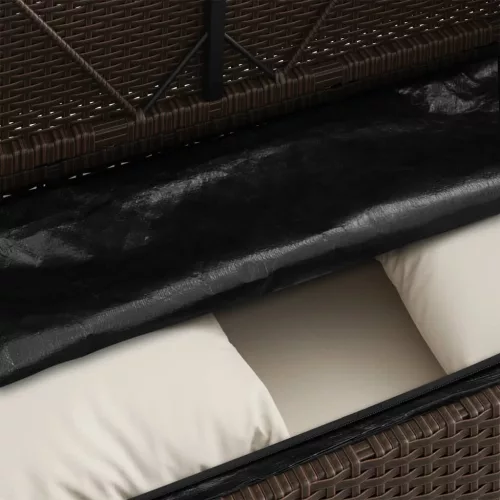  barna polyrattan kerti pad párnákkal