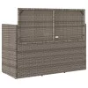  szürke polyrattan akácfa kerti pad párnával