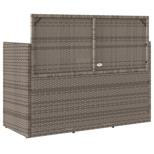  szürke polyrattan akácfa kerti pad párnával