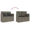  szürke polyrattan akácfa kerti pad párnával