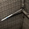  szürke polyrattan akácfa kerti pad párnával