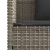  szürke polyrattan akácfa kerti pad párnával