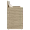  bézs polyrattan kerti pad párnákkal