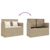  bézs polyrattan kerti pad párnákkal