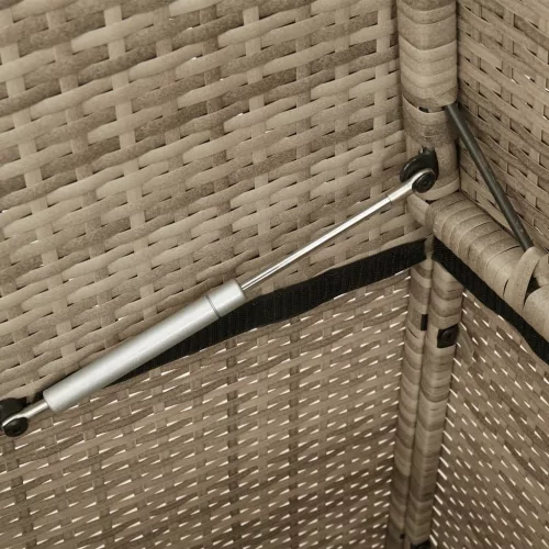  bézs polyrattan kerti pad párnákkal