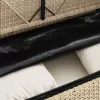  bézs polyrattan kerti pad párnákkal