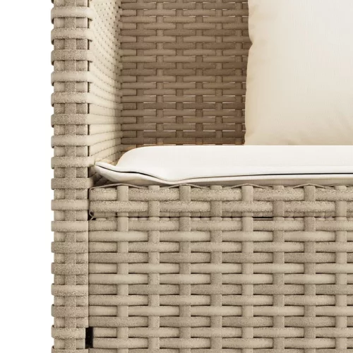  bézs polyrattan kerti pad párnákkal
