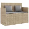  bézs polyrattan kerti pad párnákkal