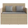  bézs polyrattan kerti pad párnákkal