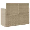  bézs polyrattan kerti pad párnákkal