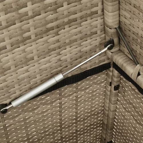  bézs polyrattan kerti pad párnákkal