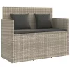  világosszürke polyrattan kerti pad párnákkal