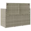  világosszürke polyrattan kerti pad párnákkal