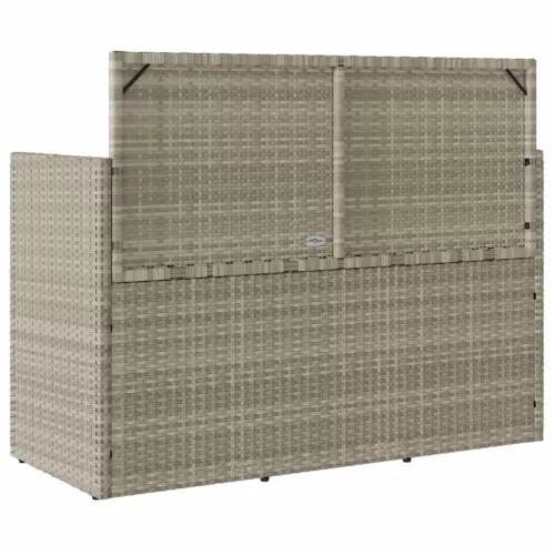  világosszürke polyrattan kerti pad párnákkal