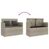  világosszürke polyrattan kerti pad párnákkal