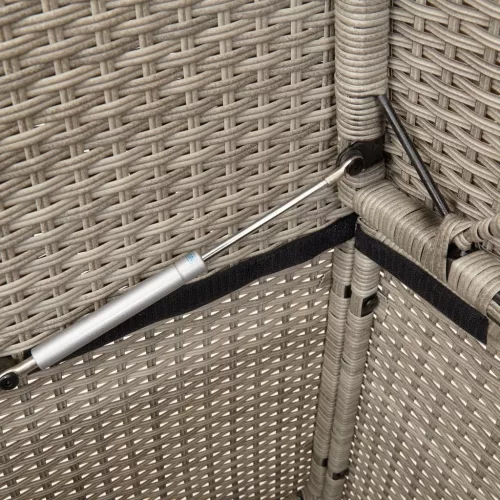  világosszürke polyrattan kerti pad párnákkal