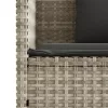  világosszürke polyrattan kerti pad párnákkal