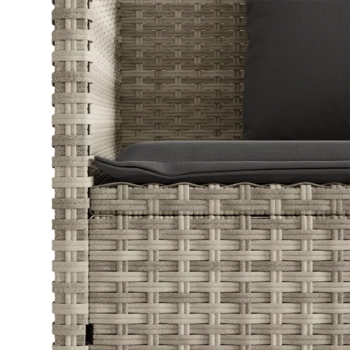  világosszürke polyrattan kerti pad párnákkal