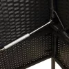  fekete polyrattan kerti pad párnával