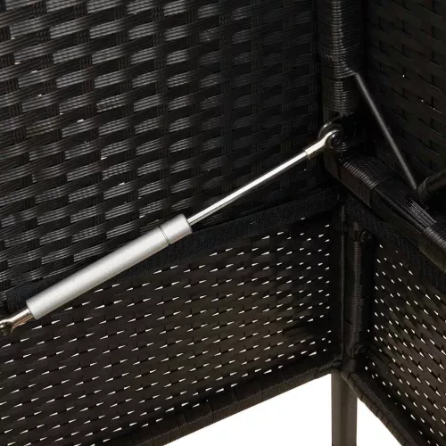  fekete polyrattan kerti pad párnával