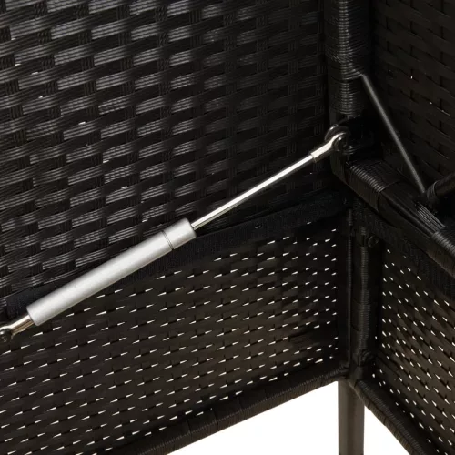  fekete polyrattan kerti pad párnával