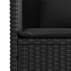  fekete polyrattan kerti pad párnával