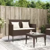  barna polyrattan kerti pad párnákkal