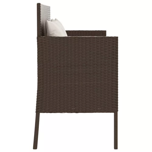  barna polyrattan kerti pad párnákkal