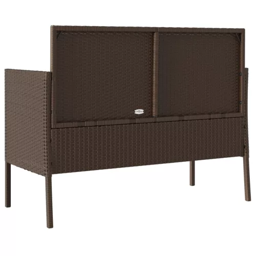  barna polyrattan kerti pad párnákkal