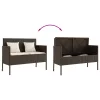  barna polyrattan kerti pad párnákkal