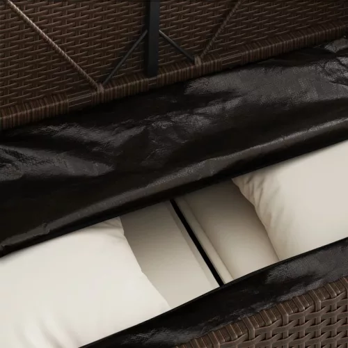  barna polyrattan kerti pad párnákkal