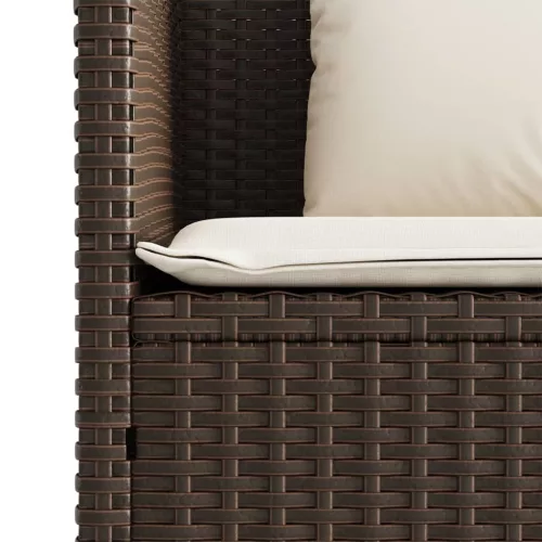  barna polyrattan kerti pad párnákkal