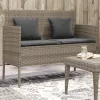  szürke polyrattan akácfa kerti pad párnával