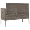  szürke polyrattan akácfa kerti pad párnával