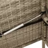  bézs polyrattan kerti pad párnákkal