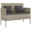  világosszürke polyrattan kerti pad párnákkal