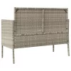  világosszürke polyrattan kerti pad párnákkal